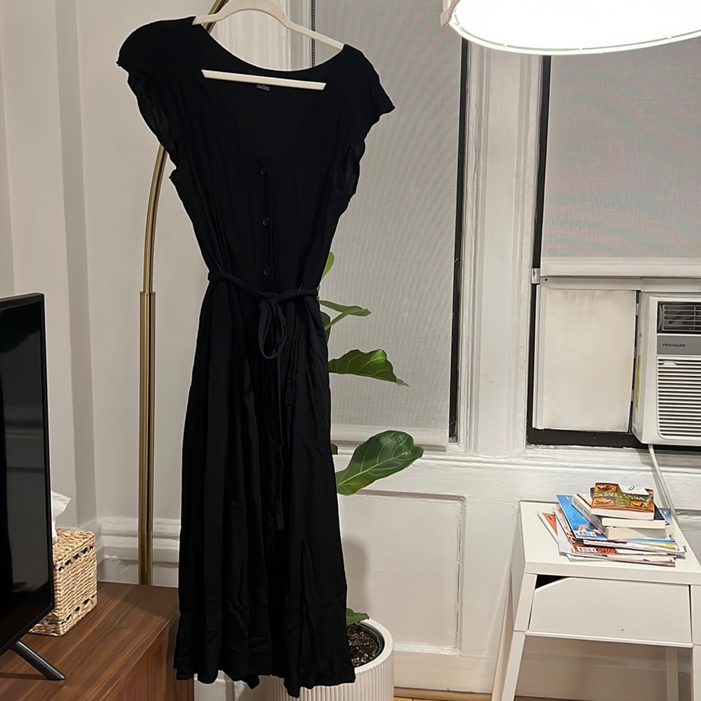 Black Button Down Maxi Dress